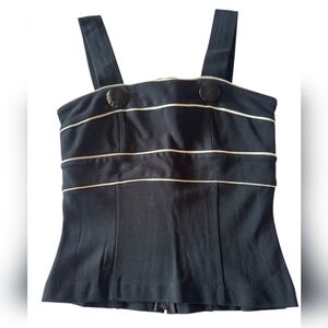 BEBE Black Women's Top with Button Detail SZ 2